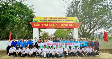 Ra quân vệ sinh môi trường tại Đền thờ Dương Đình Nghệ