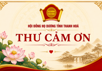 Thư cảm ơn giúp đỡ vợ chồng ông (bà) Dương Đình Kiên, Dương Thị Hồng