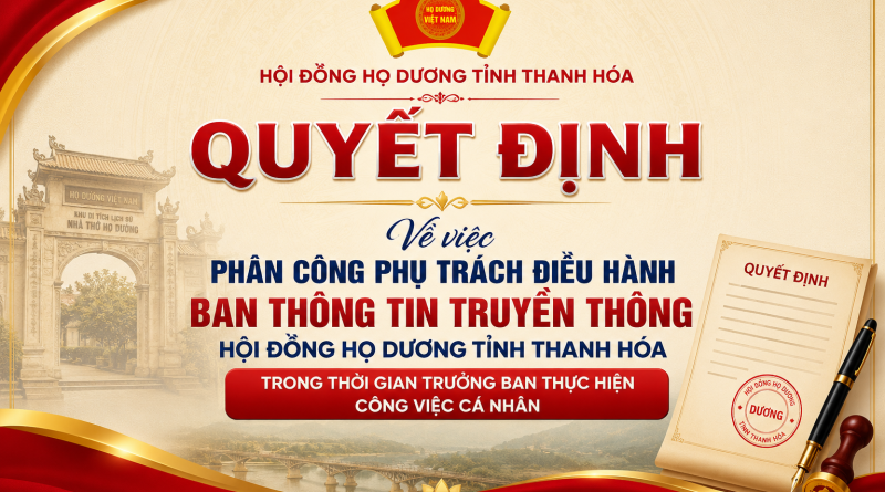 Quyết định phân công phụ trách Ban Thông tin Truyền thông trong thời gian Trưởng ban thực hiện công việc cá nhân